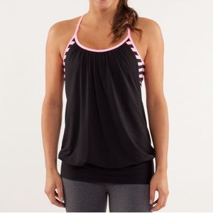 OG Lululemon 2013 No Limits Tank Black/Stripe/Pink (4)